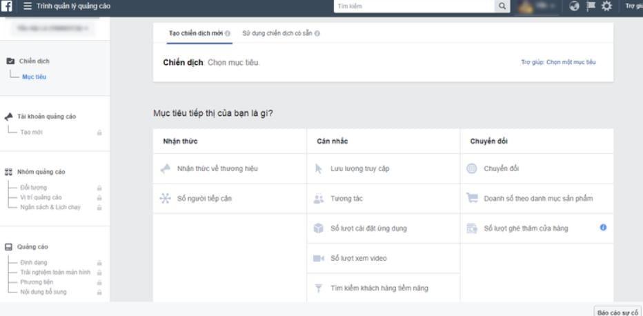 hướng dẫn chạy quảng cáo facebook 2020 tạo chiến dịch