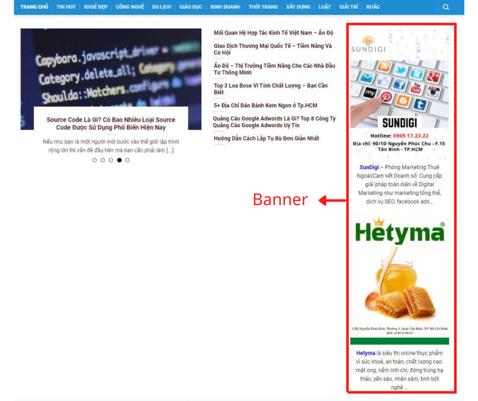 thiết kế web tin tức